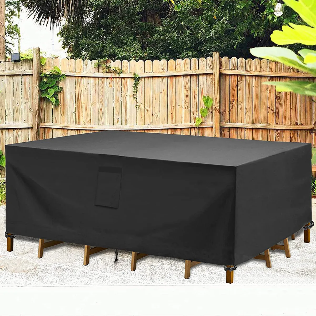 Black 420D Outdoor Waterproof Patio Furniture Cover HEAVY Extra Large Garden Rain Snow WindProof Anti-UV Sofa Table Chair Cover