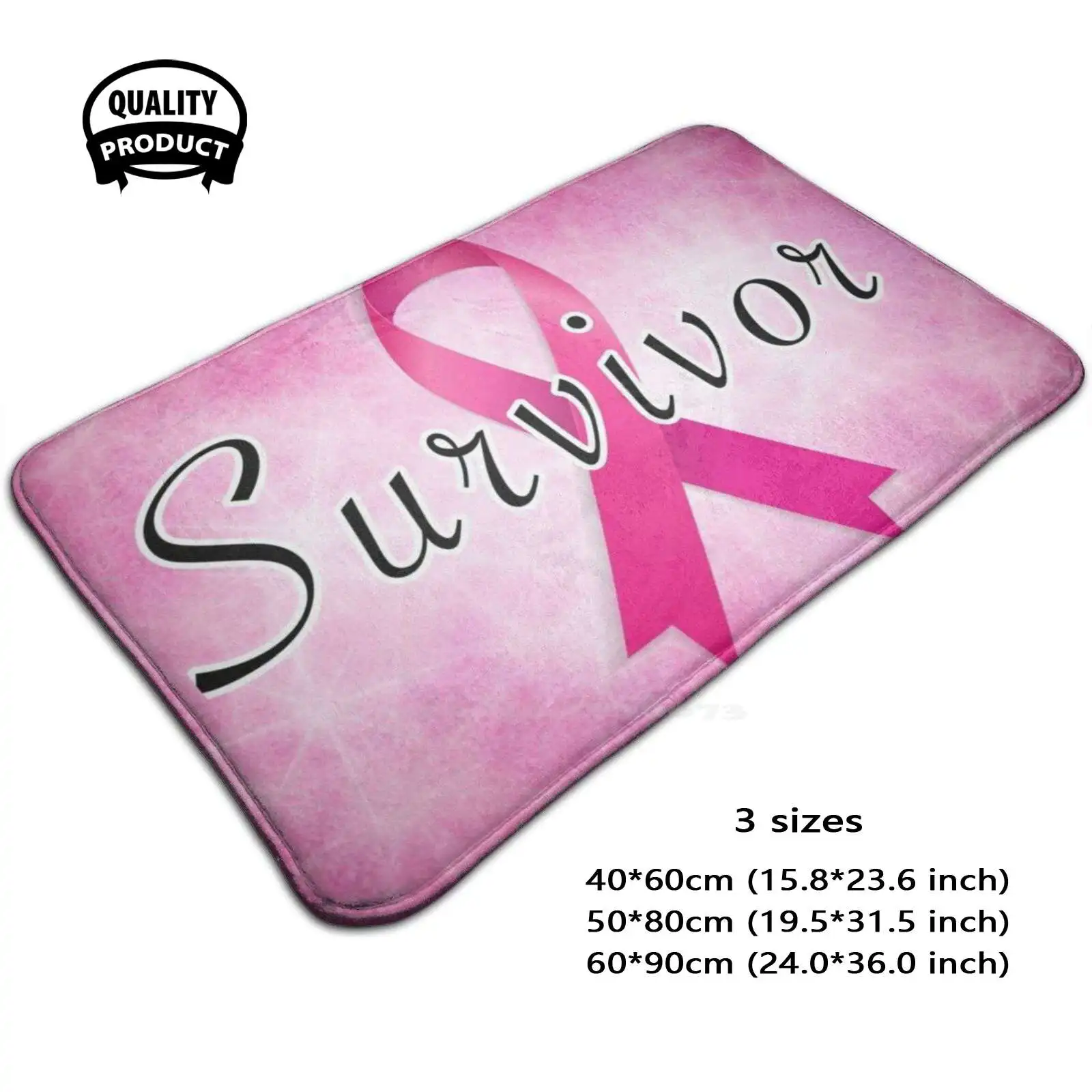 Survivor Soft Cushion Home Carpet Door Mat Car Rug Breastcancer Awareness Surviver Pinkribbon