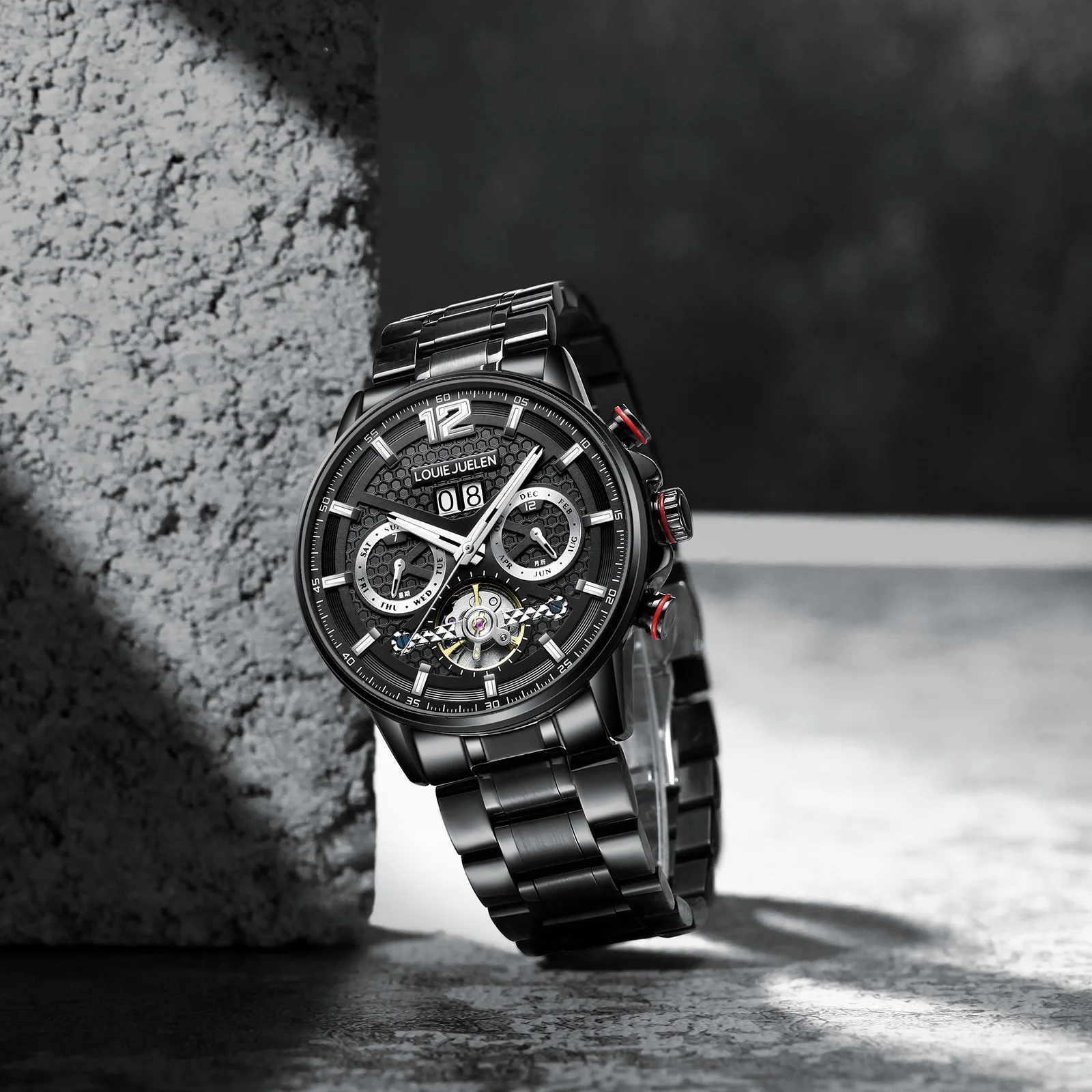 

Mechanical watch multifunctional men's watch waterproof stainless steel band calendar luminous fashion man Watch
