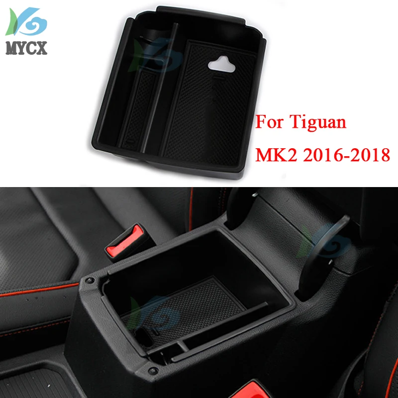 

New Car Center Console Organizer Tray Armrest Storage Box For Tiguan MK2 2016-2017 2018