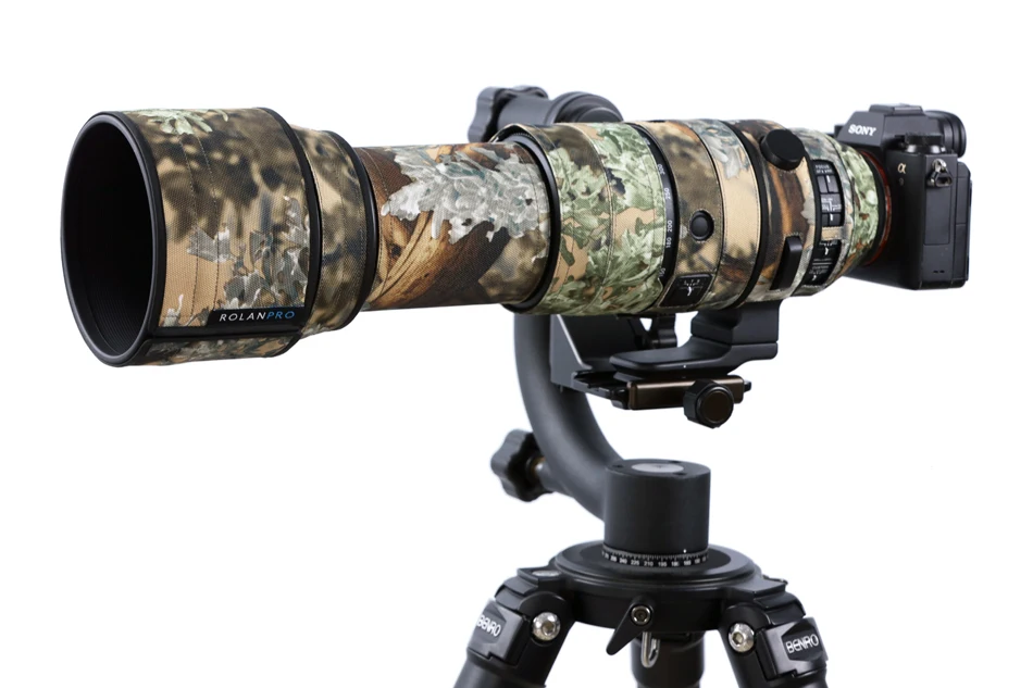 Rolanpro casaco camuflado de lente à prova d'água para sigma 150-600mm f/5-6.3 dg dn os manga protetora de lente esportiva singma 150-600mm dn