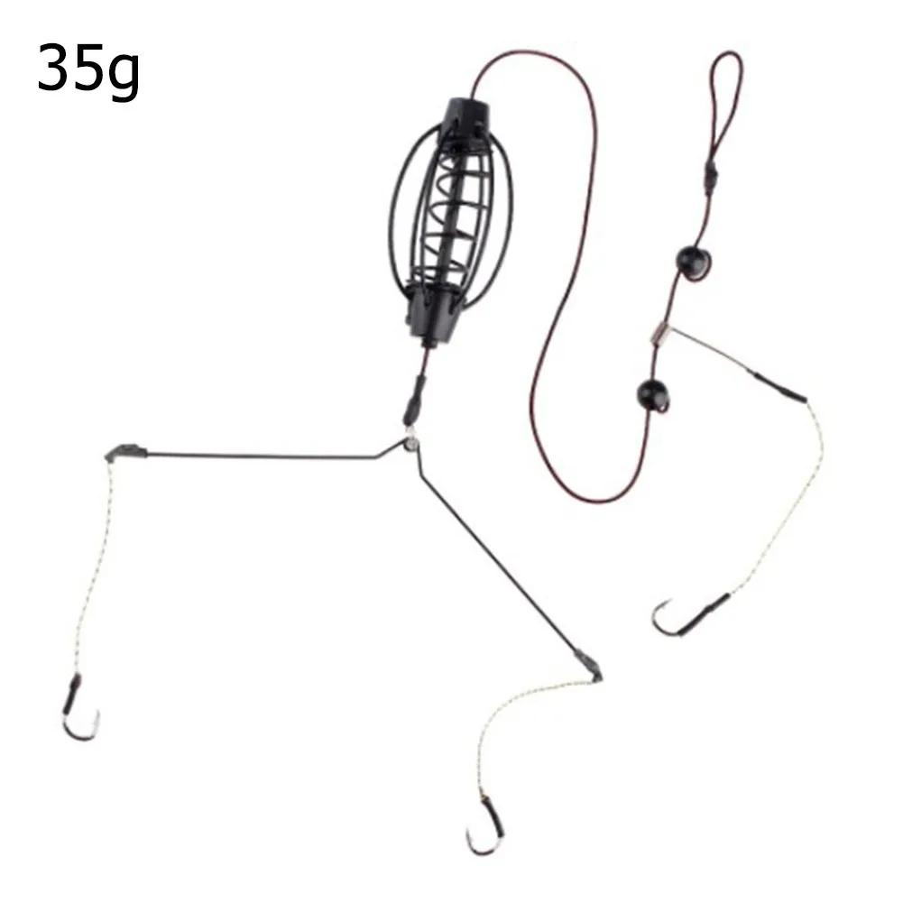 Bait Carp Fishing Feeder Fishing Baits Cages Hook Rig Set Hollow Sinker Inline Method Cage Feeder Tackle  Fishing Tools