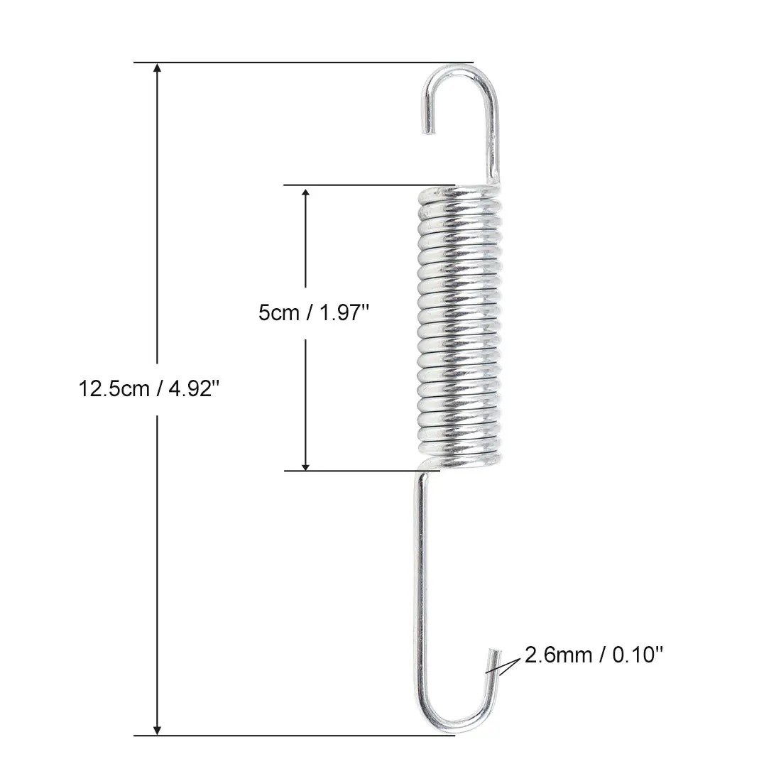 Motoforti Motorcycle Kickstand Spring for GS125 GN125 Silver Tone Metal Motorcycle Foot Kickstand Side Stand Spring