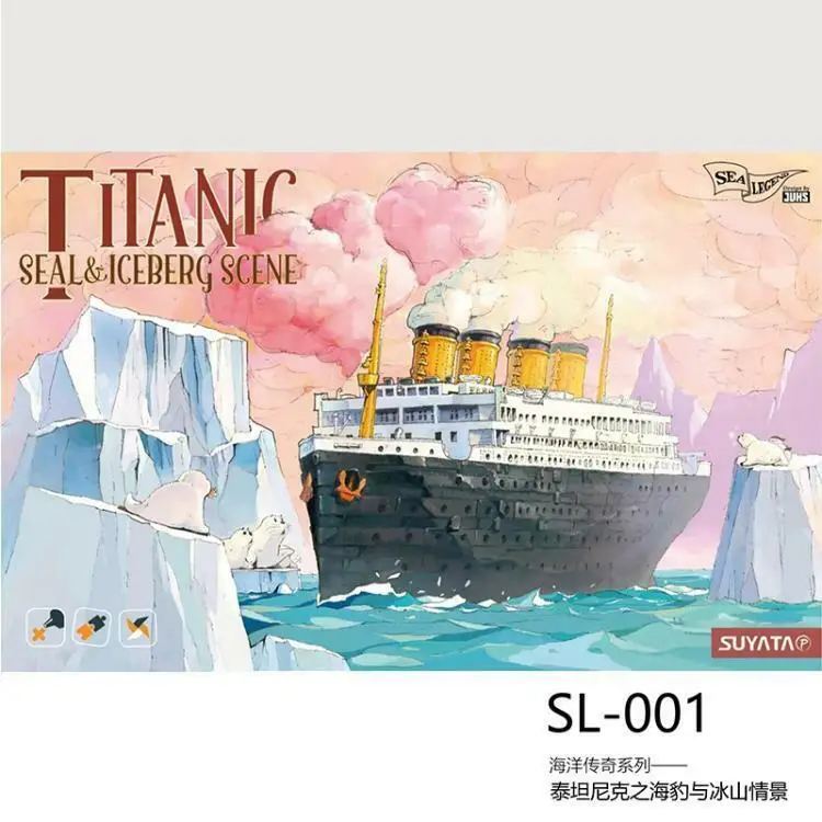 Suyata SL-001 Titanic Seal Iceberg/Port Vehicle Scene Q Edition Model Kit