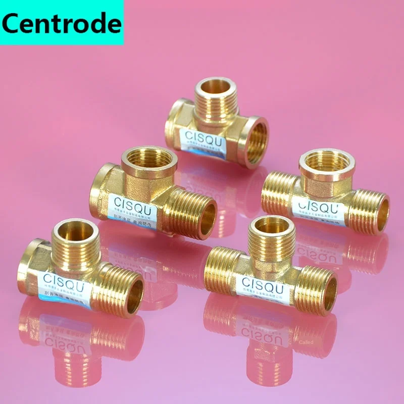 1/2IN copper tee elbow outer and inner wire joint double inner wire direct outer tooth four-way gas solar water pipe fittings