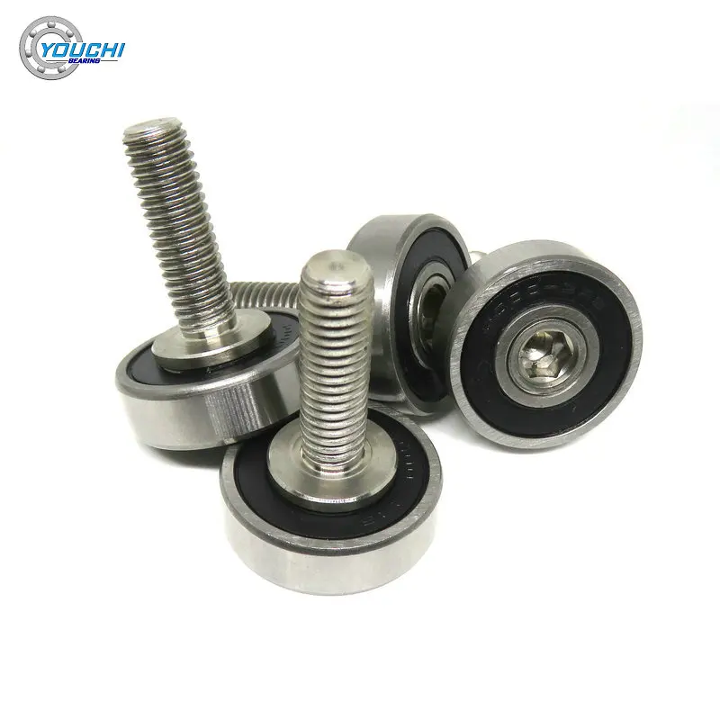 1pcs OD 26mm Screw Roller Bearings With Stainelss Steel M8 Thread JS600026-8C2L25M8 Door  Window Metal Guide Wheel