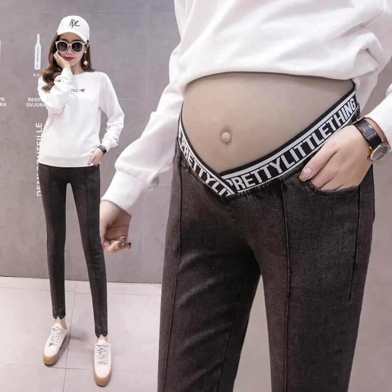 Maternity Legging In Elastic Cotton Pencil Pregnancy Pants Clothes for Pregnant Women Low Waist W Leg Open Spring Belly Skinny