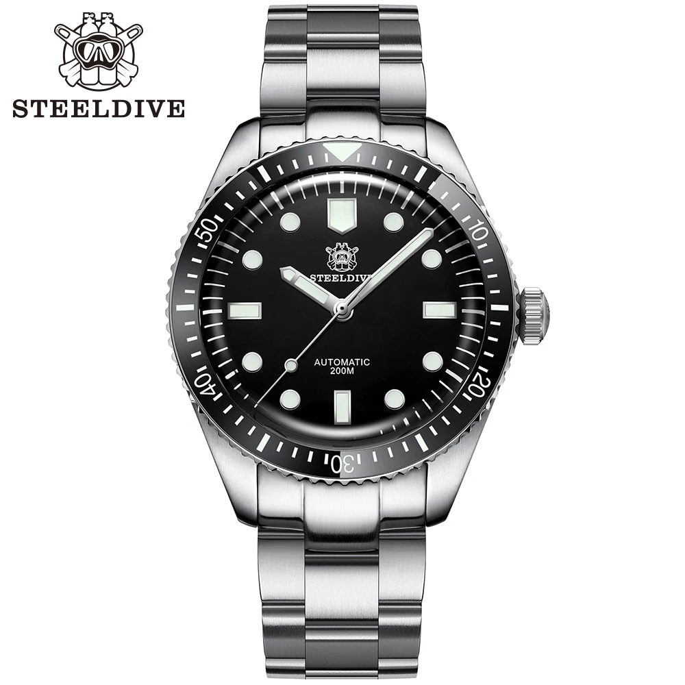 NEW STEELDIVE SD1965 JAPAN NH35 Automatic Movement Mechanical Sapphire Ceramic Bezel Luminous 200M Waterproof Men\'s Diving Watch