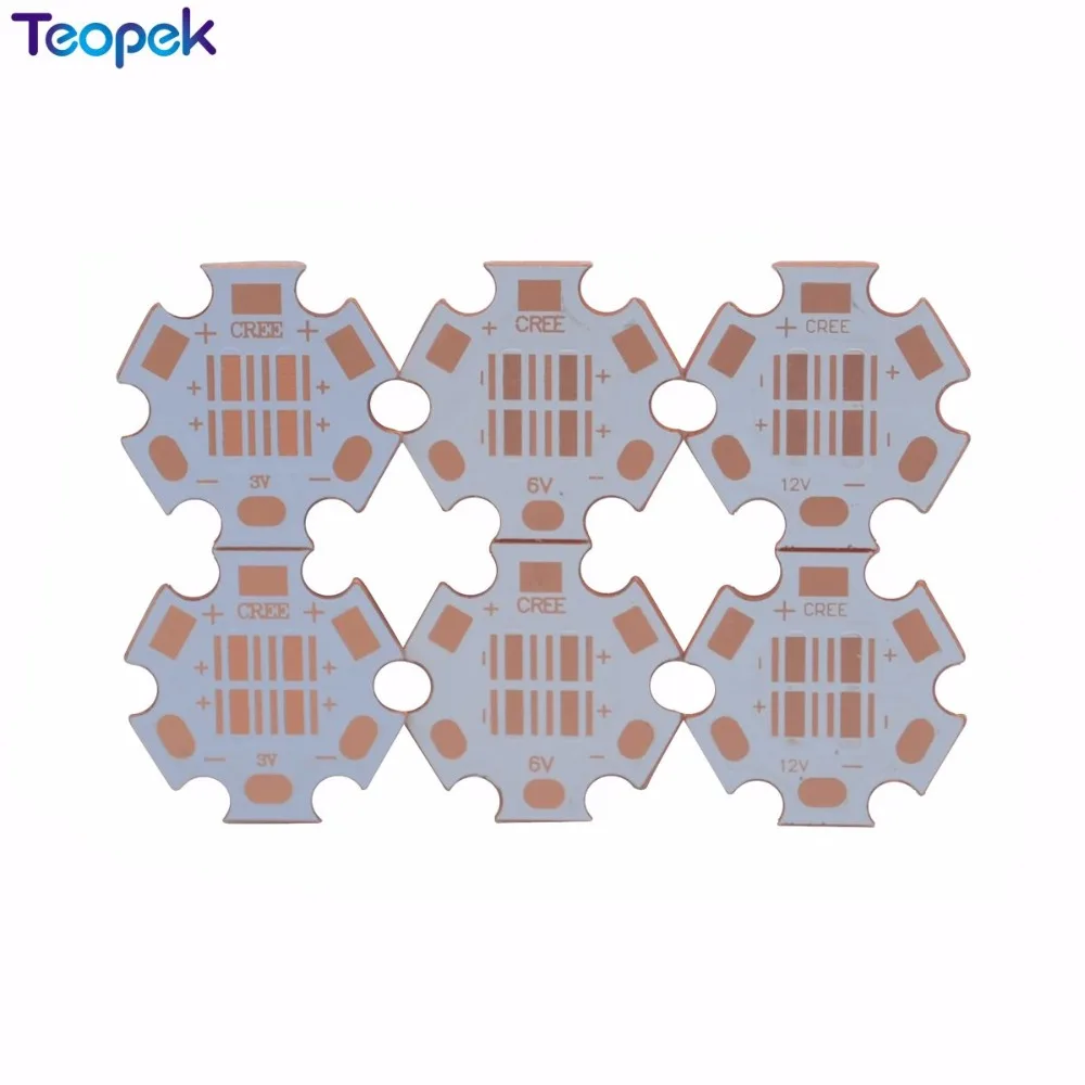 10pcs 20MM 3535 4d Led Copper PCB Board Led Heatsink Thermal Separation Led Lamp Base For Cree XPE XTE XPG LED 12V/6V/3V