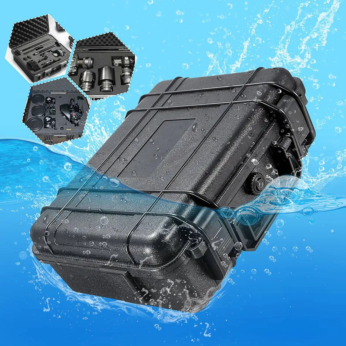 9 Sizes Waterproof Hard Case Box Plastic Tool Box Safety Equipment Tool Box Suitcase Impact Tool Case Shockproof Case with Foam