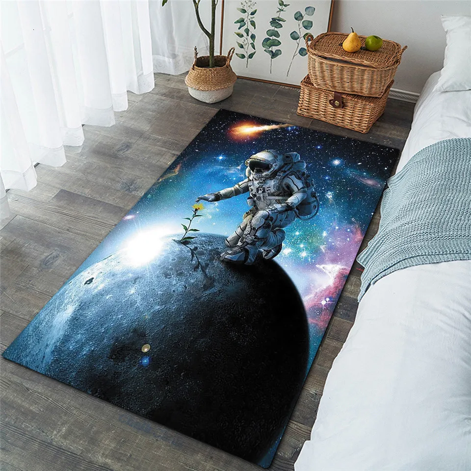 

Galaxy Astronaut Area Rug 3D Printed Non-slip Mat Dining Room Living Room Soft Bedroom Carpet 06