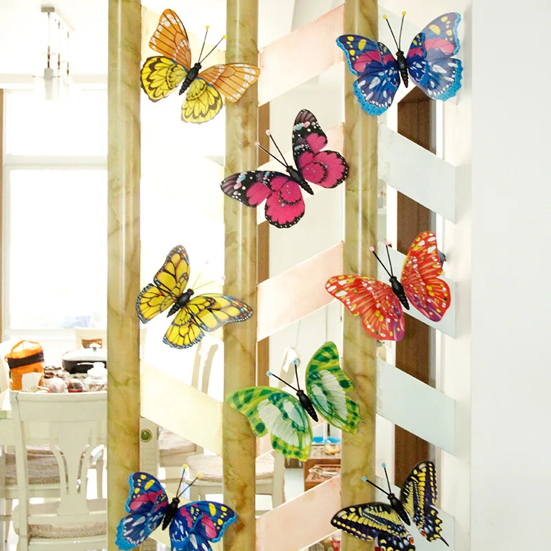 30 Cm Double Layer 3D Big Butterfly Wall Sticker Home Decor Butterflies Wedding Festival Decoration Magnet Fridge Stickers 1 Pcs