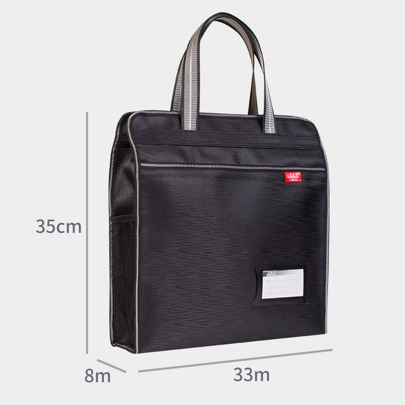 Portable Document Bag Canvas A4 Office Zipper Bag Large Capacity Handbag Multi-layer Information Bag Briefcase Conference Bag