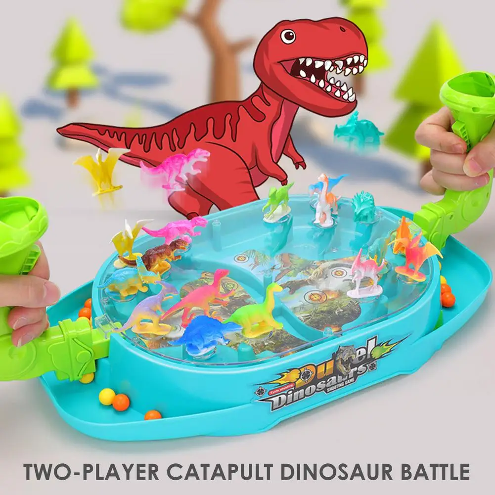 Children Desktop Game Dinosaur Model Battle Shooting Bead Parent Child Family Party Interactive Educational Toy For Boy Girl