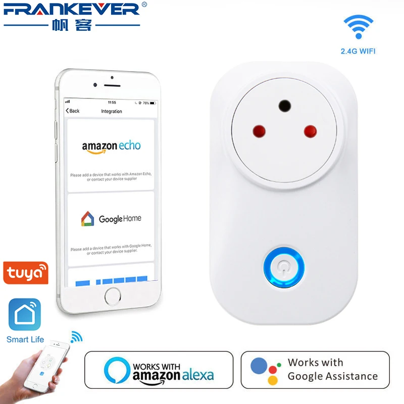 FrankEver Israel WiFi Smart Plug Tuya 10A 16A Power Monitor Wireless Timing Smart Socket Work With Alexa Google Home Assistant