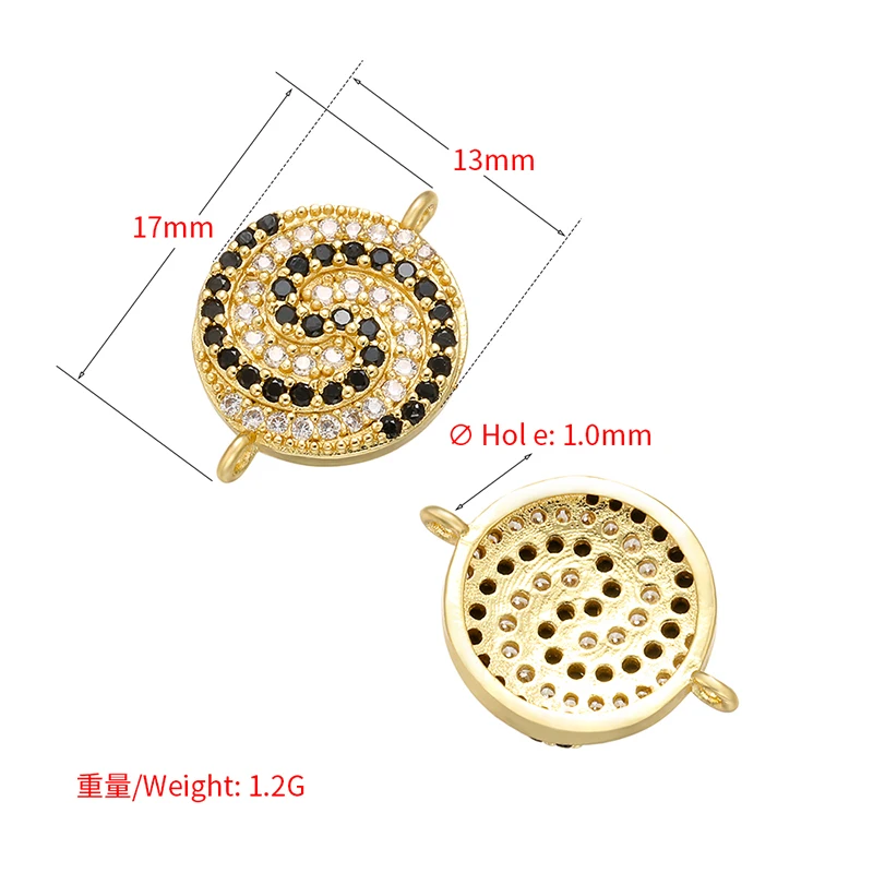 ZHUKOU 13x17mm Lollipop Crystal charms Connector for Women Necklace Bracelet Jewelry Accessories making findings model: VS405