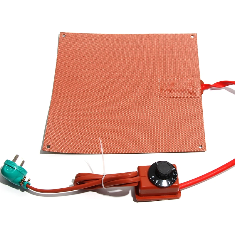 500x200-300mm Silicone Rubber Heat Pad Coated Fiberglass with 4 Holes 800-1200W with Mechanical Knob Heat Insulation Pad