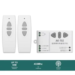 Smart Home 433Mhz AC 110V 220V Motor Remote Controller Wireless Remote Control Switch for Projection Screen Controller Motor