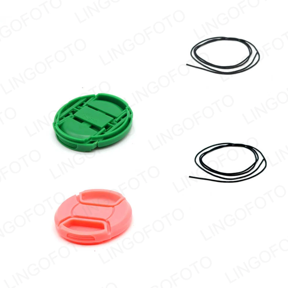 Kleurrijke 52 mm universele camera center pinch lensdop kunststof oranje wit blauw groen geel roze