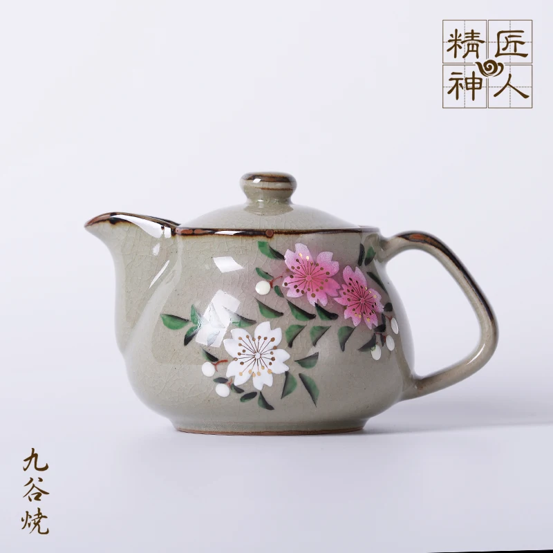 Nine spot Japan burning gold foil pastel cherry blossom valley pot of imported ceramic teapot tea tea gifts