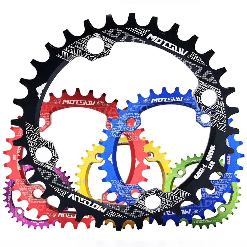 Motsuv mtb bicicleta forma redonda estreita roda dentada larga 32t/34t/36t/38t 104bcd coroa círculo