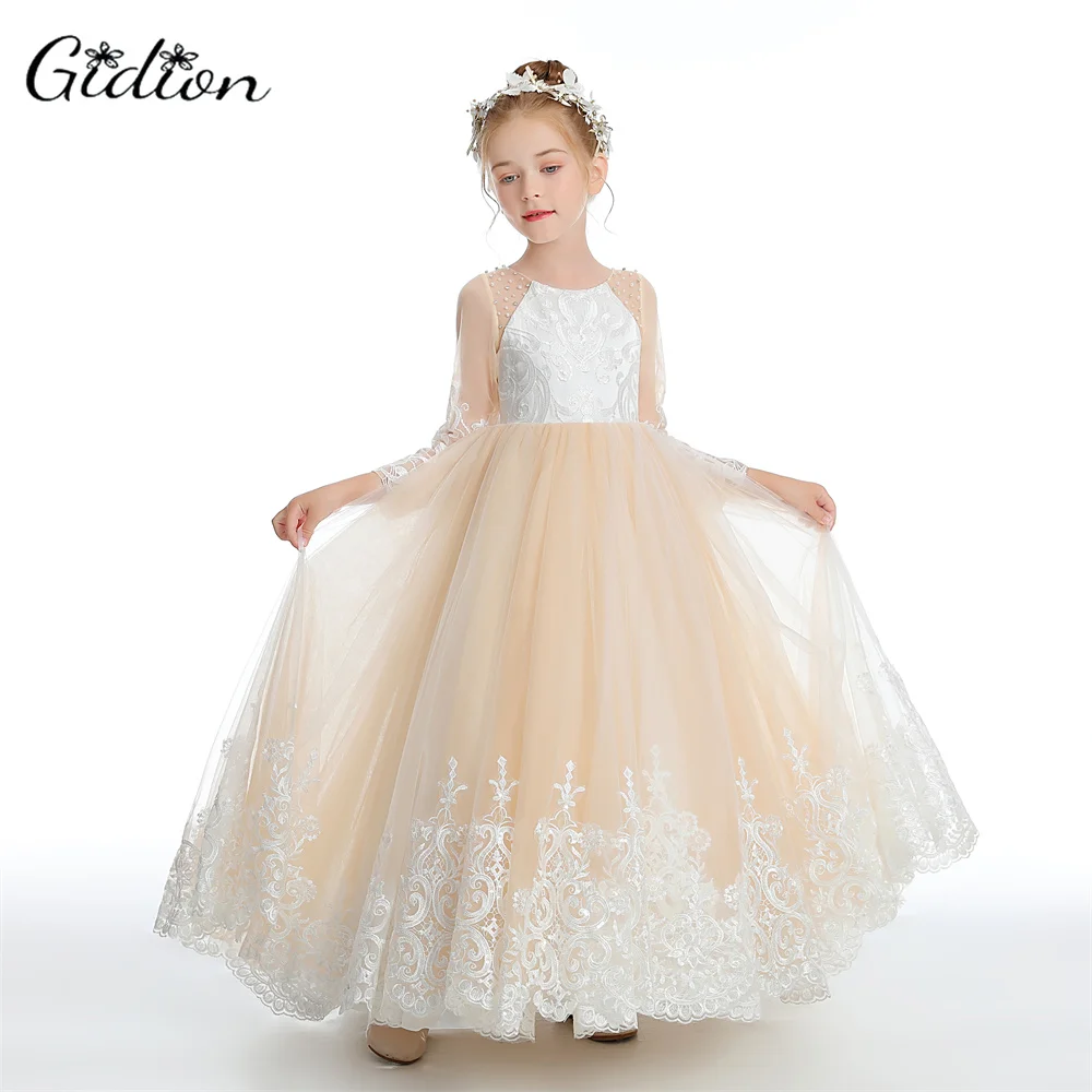 Princess Flower Girl Dress For Children Festivity Celebration Wedding Birthday Evening Party Ball Gown Graduation Prom Banquet