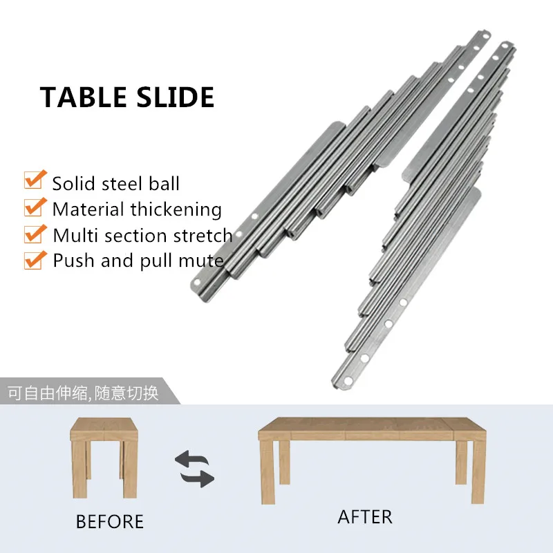 Cabinet folding table retractable track small household multi-functional desk bar extension slide hardware accessories