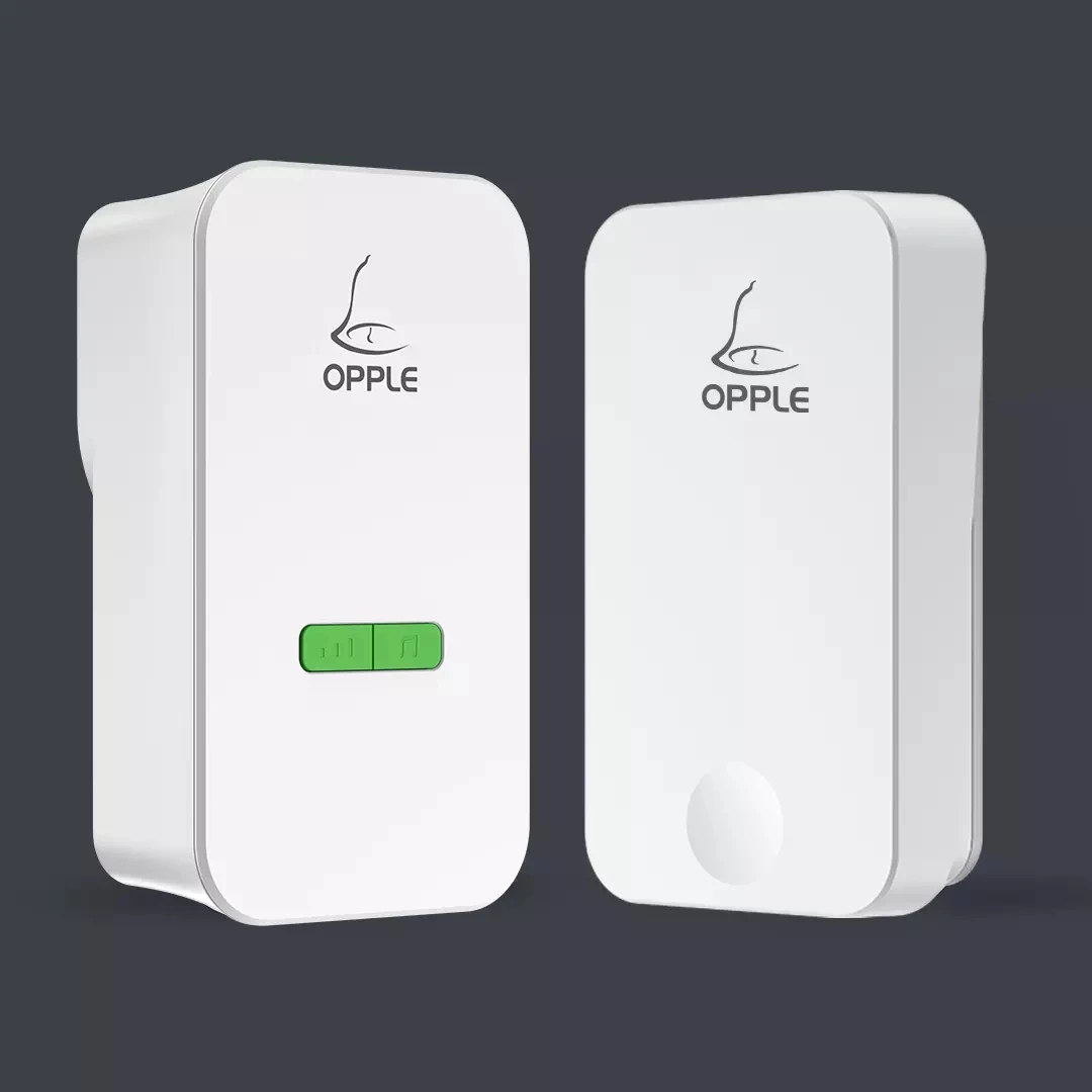 OPPLE self-powered wireless doorbell no battery no wiring 80M wireless transmission self-generation of buttons outside the door