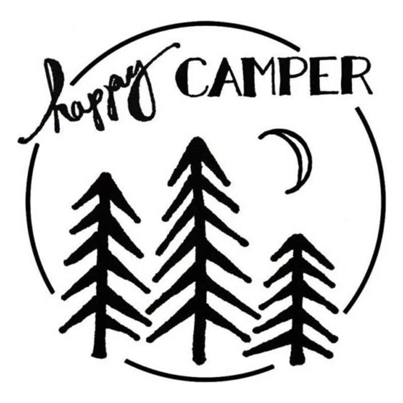 

Happy camping styling, car windows, bumpers, motorcycle accessories, decorative vinyl waterproof car stickers