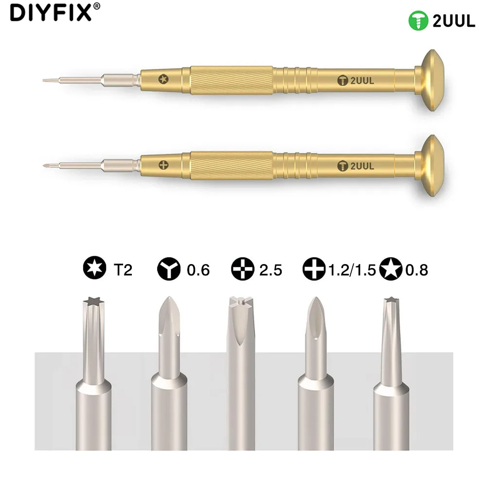 2UUL Brass Handle Heavy Weight Screwdriver For iPhone Samsung Huawei Xiaomi Vivo Oppo Repair Disassembly Bolt Tool