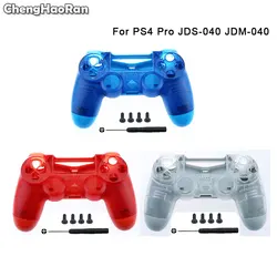 ChengHaoRan Clear Blue Red Housing Shell Faceplate Case For Playstation 4 Dualshock 4 PS4 Pro 4.0 V2 JDM 040 JDS-040 Controller