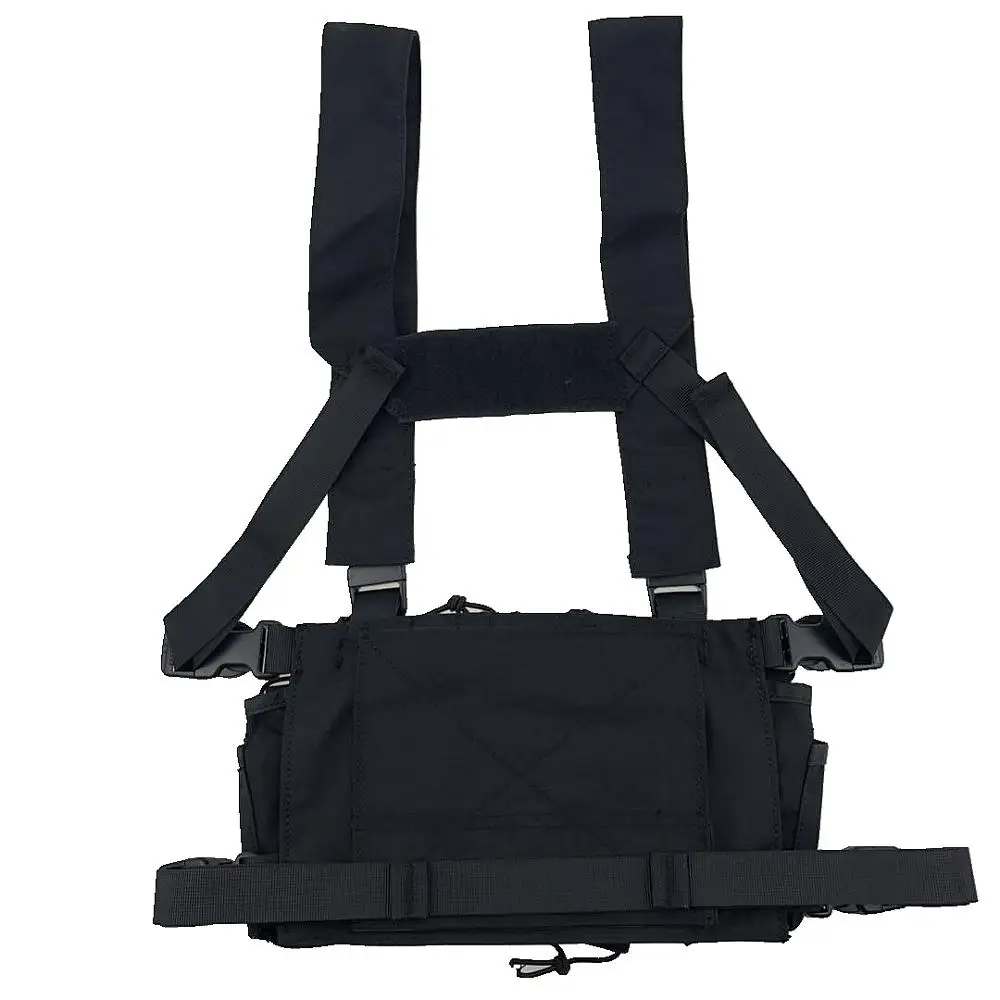 Adjustable Tactical Chest Rig Bag Radio Harness Chest Front Pack Pouch Holster Military Vest Chest Waist Two Way Radio Pocket