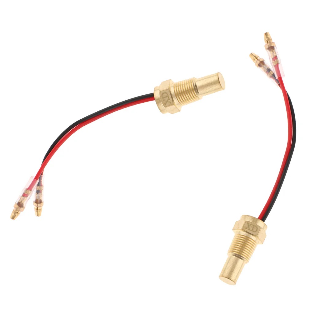 2 Pcs. Universal Water Temperature Gauge 10mm Head Plug 1/8 Thread Sensor Yellow