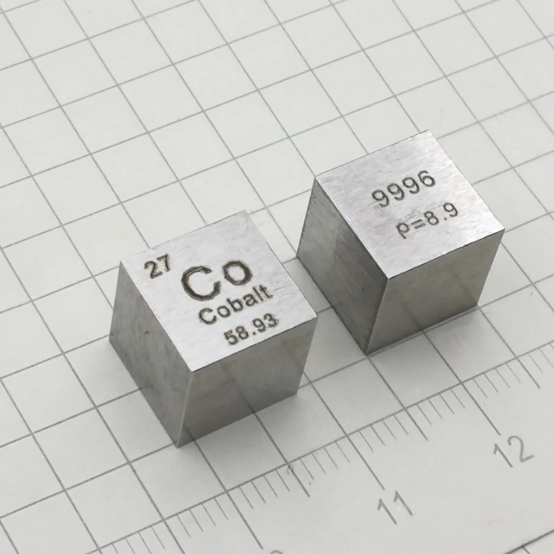 Cobalt metal Periodic phenotype cube, side length 10mm, weight about 8.9g Co≥99.96%