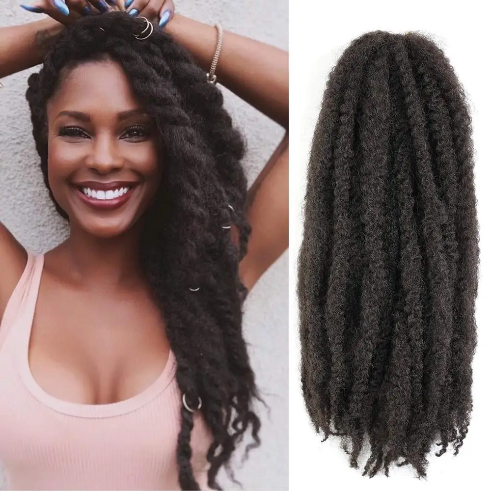 18inch Afro Kinky Twist Braids Hair Marley Braids Hair Extensions Synthetic Twist Crochet Hair For African Women Hair Expo City