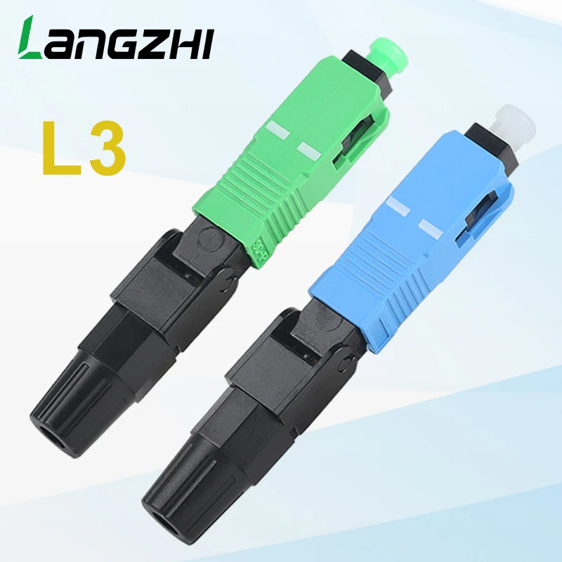 50-200PCS Fiber Optic Fast Connector FTTH SC APC Single Mode Fiber Optic Adapter SC UPC FTTH SC Fiber Connector Field Assembly