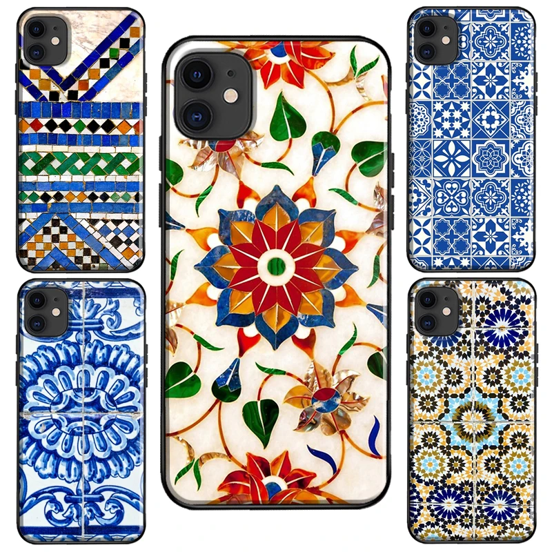 Moroccan Tile Case For iPhone XR X XS Max SE 2020 8 7 Plus Coque For iPhone 11 14 12 13 Pro Max mini Cover