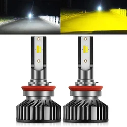 BraveWAY 3000K+6500K Led Car Headlight Bulbs H7 LED H8 H9 H11 Dual 9005 HB3 9006 HB4 LED Lamp Fog Lights Bulbs Yellow+White