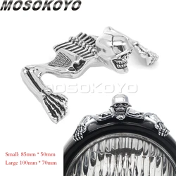Motorbike Visor Headlight Curved Fender Skull Decorative Figure Stickers For Harley XL Touring Fat Boy Lamps Skeleton Ornament