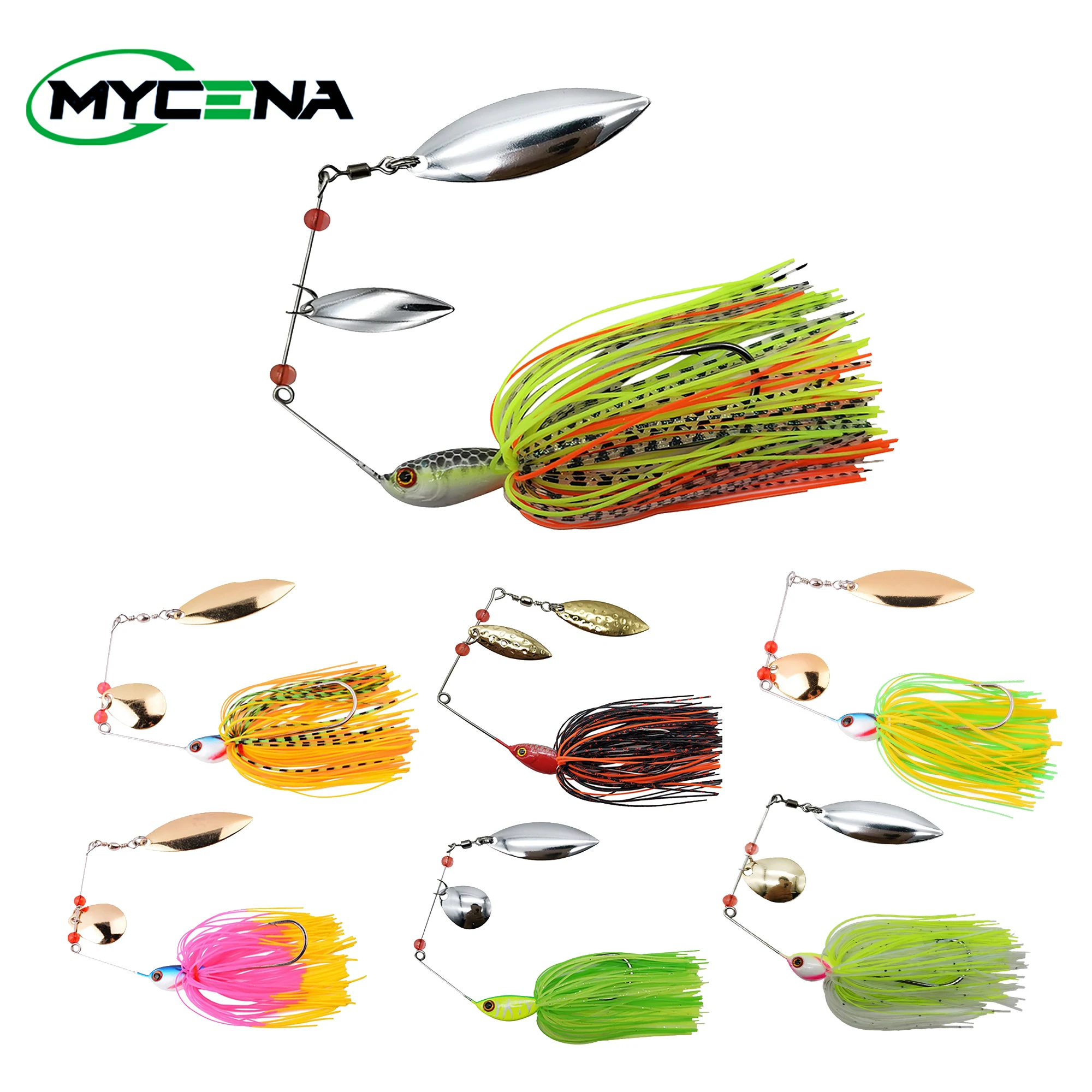 Mycena 16G & 18G & 21G Spinner Aas Bas Jig Chatter Aas Vissen Lokken Chatterbait Vissen Kit wobblers Voor Bass Visgerei