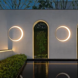 Outdoor Lighting Waterproof IP65 Stainless steel Round Moon Lamp for Street Garden 11W 19W 24W 36W Creative External Wall Sconce