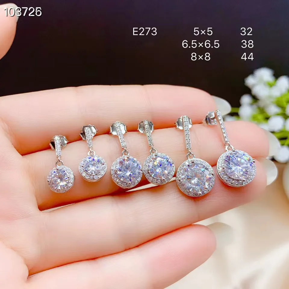 

Moissanite Popular style recommendation, lady ear nails, 925 Sterling silver, high hardness, diamond substitutes