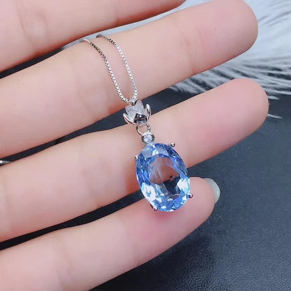 KJJEAXCMY fine jewelry natural topaz 925 sterling silver women gemstone pendant necklace earrings ring set support test elegant