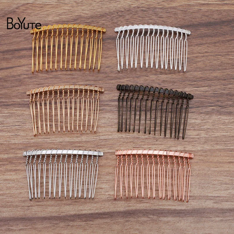 BoYuTe (20 Pieces/Lot) 12-15-20-25 Teeth Metal Iron Wire Hair Comb Diy Hair Jewelry Accessories Handmade Materials