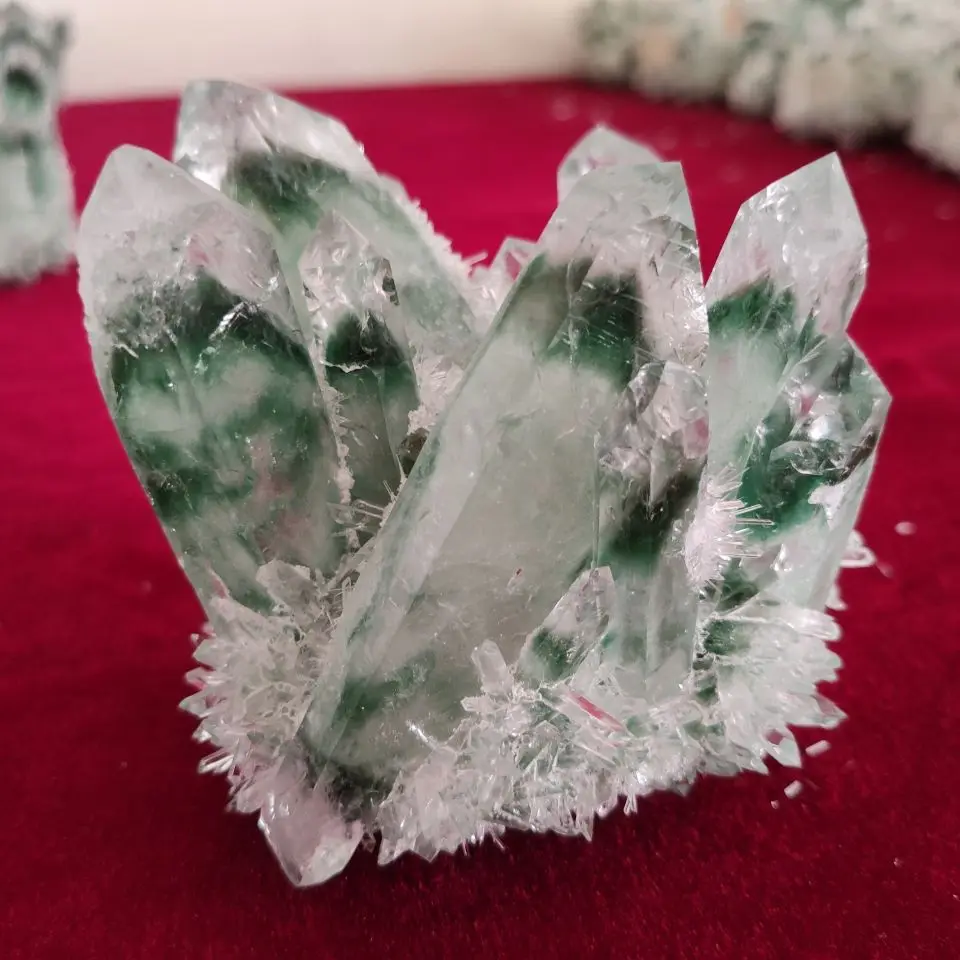 

300-1000g Rare Beautiful Green Ghost phantom Quartz Crystal Cluster Specimen