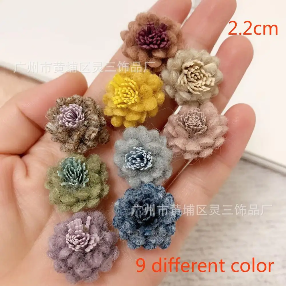 20pcs/lot MIX Korea suede flower hairpin hoop material Hair accessories DIY key chain Bag hanging jewelry accessories