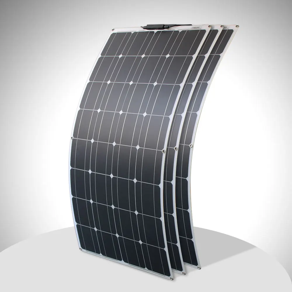 Zonnepaneel Kit 12V Flexibele 100W 200W 300W Zonnepanelen Met Solar Controller Voor Boot Auto rv En Acculader
