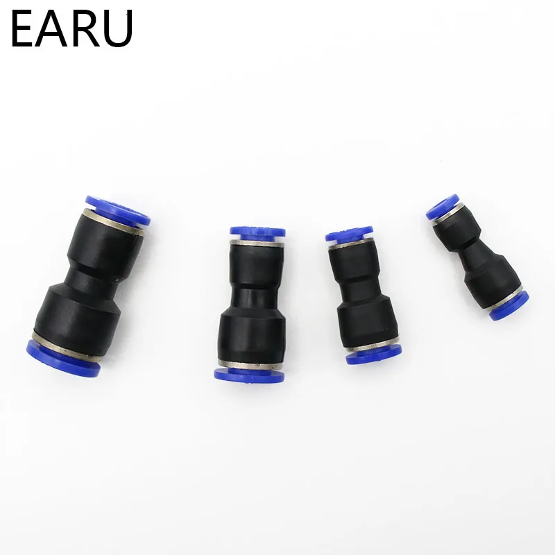 Air Pneumatic 10mm 8mm 6mm 12mm 4mm 16mm OD Hose Tube One Touch Push Into Straight Gas Fittings Plastic Quick Connectors Fitting