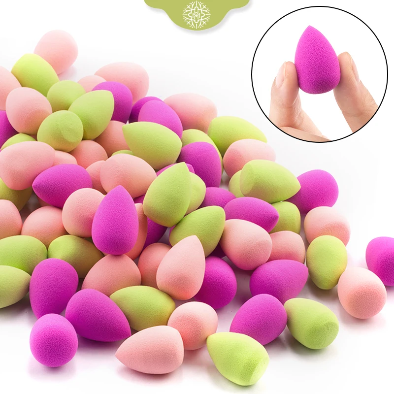 Mini Makeup Sponge Water Drop Shape Foundation Puff Wet and Dry Use Mixed Makeup Sponge Foundation Powder Blush Blender Sponges