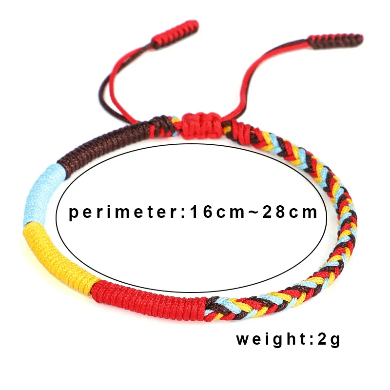 Tibetan Buddhist Handmade Waterproof Woven Wax Thread Wrap Bracelet For Men And Women Friendship Rope Knot Bracelet